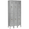 Global Industrial Infinity® Double Tier 6 Door Locker, 12"Wx12"Dx36"H, Gray, Unassembled