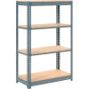 Heavy Duty Shelving 36"W x 18"D x 60"H With 4 Shelves - Wood Deck - Gray