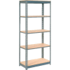 Global Industrial™ Heavy Duty Shelving 36"W x 12"D x 60"H With 5 Shelves - Wood Deck - Gray