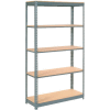 Global Industrial™ Heavy Duty Shelving 48"W x 24"D x 60"H With 5 Shelves - Wood Deck - Gray