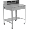 Global Industrial Mobile Shop Desk - Pigeonhole Riser 34-1/2 x 30 x 38 Sloped Surface - Gray