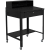 Global Industrial Mobile Shop Desk - Pigeonhole Riser 34-1/2 x 30 x 38 Sloped Surface - Black