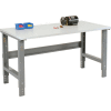 Global Industrial™ 60x30 Adjustable Height Workbench C-Channel Leg - ESD Square Edge Gray