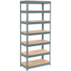 Global Industrial Extra Heavy Duty Shelving 36"W x 18"D x 84"H With 7 Shelves, Wood Deck, Gry