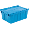 Global Industrial Plastic Attached Lid Shipping and Storage Container 21-7/8x15-1/4x9-11/16 BL