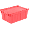 Plastic Storage Totes - Shipping Hinged Lid DC2115-09 21-7/8 x 15-1/4 x 9-11/16 Red