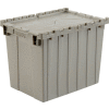 Global Industrial Plastic Attached Lid Shipping & Storage Container 21-7/8x15-1/4x17-1/4 Gray