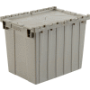 Global Industrial™ Plastic Attached Lid Shipping & Storage Container 21-7/8x15-1/4x17-1/4 Gray