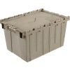 Global Industrial Plastic Shipping/Storage Tote w/Attached Lid, 23-3/4"x19-1/4"x12-1/2", Gray