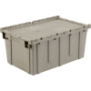 Global Industrial Shipping & Storage Container W/ Attached Lid, Gray, 27-3/16"x16-5/8"x12-1/2"