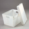 Global Industrial Corrugated Plastic Totes - Postal Nesting with Lid 18-1/2x13-1/4x12 Natural - Pkg Qty 10