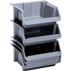LEWISBins Fiberglass Stack & Nest Hopper Bin, 16-1/2"W x 24"D x 8"H, Gray - Pkg Qty 5
