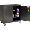 Sandusky Mobile Work Height Storage Cabinet TA2R462442 Double Door - 46x24x48, Black