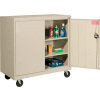 Sandusky Mobile Work Height Storage Cabinet TA2R462442 Double Door - 46x24x48, Putty
