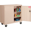 Sandusky Mobile Work Height Storage Cabinet TA2R462442 Double Door - 46x24x48, Sand
