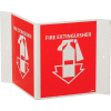 Fire Extinguisher Sign, 180° Visibility, Acrylic, 8" x 14-1/2", VS11R