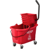 Global Industrial™ Mop Bucket And Wringer Combo 38 Qt., Side Press, Red