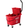 Global Industrial Mop Bucket And Wringer Combo 38 Qt., Side Press, Red