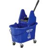 Global Industrial Mop Bucket And Wringer Combo 38 Qt., Down Press, Blue