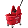 Global Industrial™ Mop Bucket And Wringer Combo 38 Qt., Down Press, Red