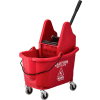 Global Industrial Mop Bucket And Wringer Combo 38 Qt., Down Press, Red