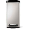 simplehuman&#174; Profile Step Can with Plastic Lid - 2-3/5 Gallon Brushed SS