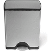 simplehuman® Rectangular Step Can - 13 Gallon Brushed SS