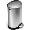 simplehuman® Mini Semi Round Step Can - 1-3/5 Gallon Brushed SS