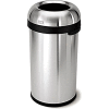 Simplehuman® Steel Stainless Bullet Open Top Trash Can, 16 Gallon