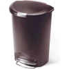 simplehuman® Semi Round Plastic Step Can - 13 Gallon Mocha