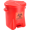 Eagle 6 Gallon Poly Safety Biohazardous Waste Can, Red - 943BIO