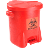 Eagle 14 Gallon Safety Poly Biohazardous Waste Can, Red - 947BIO
