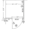 Polymer Complete In-Corner ADA Approved Compartment- Right Side 60"Wx61-1/4"D CM