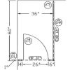 Plastic Laminate Complete In-Corner Compartment 36" W Almond