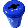 Round Steel Blue Recycling Container With Combo Lid - 20 Gallon Capacity - 10/1CTDB