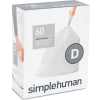 simplehuman® Trash Can Liner Code D - 5 Gallon, 15.8 x 28, 1.18 Mil, White, Pack of 240