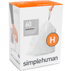 simplehuman® Trash Can Liner Code H - 9 Gallon, 18.5 x 28, 1.18 Mil, White, Pack of 240