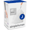 simplehuman® Trash Can Liner Code J - 10.5 Gallon, 21.1 X 28, 1.18 Mil, White, Pack of 240