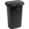 Rubbermaid® Liner Lock Spring Top Wastebasket 5l58 52 Qt, Black