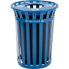 Global™ Outdoor Steel Recycling Receptacle with Flat Lid - 36 Gallon Blue
																			