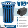 Global Industrial TrashTalk Outdoor Slatted Metal Trash Can w/Flat Lid, 36 Gal., Blue
																			