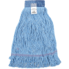 Global Industrial Small Blue Looped Mop Head, Wide Band