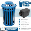 Global Industrial TrashTalk Outdoor Slatted Trash Can w/Rain Bonnet Lid, 36 Gal., Blue
																			