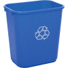 Global Industrial Deskside Recycling Wastebasket, 28-1/8 Quart, Blue