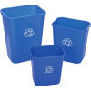 Global® 41-1/4 Qt. Plastic Recycling Wastebasket - Blue
																			