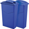 Global Industrial Recycling System For Paper/Bottles & Cans, 46 Gallon, Blue