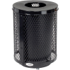 Global Industrial Deluxe Thermoplastic 32 Gallon Mesh Receptacle w/Flat Lid & Base - Black