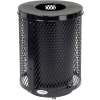 Global Industrial™ Outdoor Diamond Steel Trash Can With Flat Lid & Base, 36 Gallon, Black