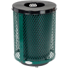 Global Industrial Deluxe Thermoplastic 32 Gallon Mesh Receptacle w/Flat Lid & Base - Green