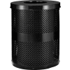Global Industrial Thermoplastic Coated 32 Gallon Perforated Receptacle w/Flat Lid - Black